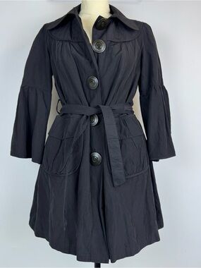 Nanette Lepore 
Belted Flutter/Bell Sleeve Trench Coat